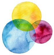 Abstract watercolor circle painted background N15