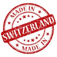 Made In Switzerland red stamp