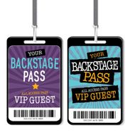 Set of purple blue and yellow Backstage Pass template designs