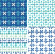 Four Geometric Fabric Textures Seamless Patterns Set
