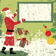 Santa Claus holding a sign