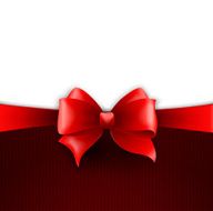 Invitation card with red holiday ribbon and bow N10