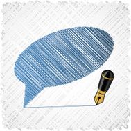 Scribbled speech shape with pen N2