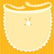 Orange Baby Bib Frame with Bunny