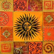 artwork with sun