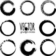 Black brush strokes grunge vector circles