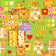 Vector seamless pattern of gifts N3