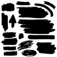 Black vector brush strokes collection
