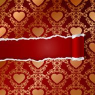 Ragged paper with pattern of hearts N3