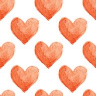 Colorful hearts seamless pattern Vectorized watercolor drawing N4