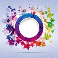 abstract design round frame on a background with stars N2