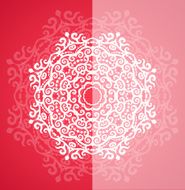 Ornamental round red lace pattern