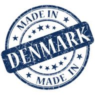 Made In Denmark blue stamp