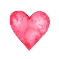 Watercolor red heart isolated N2