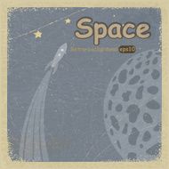 Vintage postcard with retro space background eps10