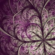 Beautiful fractal flower in vinous and gray