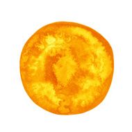 Watercolor orange round spot N3