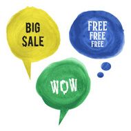 vector watercolor speech bubbles collection