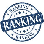 Ranking grunge blue round stamp