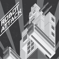 Black and white vintage robot