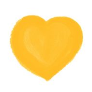 Painted watercolor yellow heart