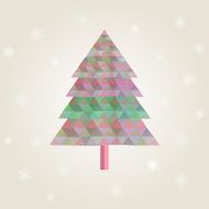 Ð¡hristmas tree with colorful triangle diamonds