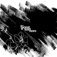 ÐÐµmonochrome grunge template for printing or web with flowers