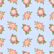 Vintage artistic seamless pattern with watercolor dog-rose illustration N2