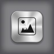 Photography icon - vector metal app button