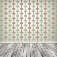 empty room interior with wallpaper N22