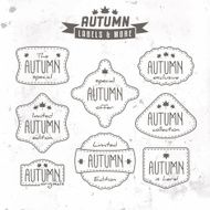 Set of autumn sales related vintage labels N3