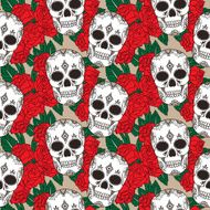 vector pattern with skulls N35