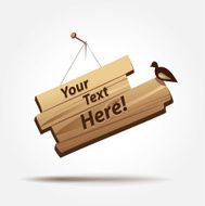 Wooden Board with Text