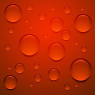 Transparent droplet on red surface