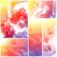 Set of Colorful water color painting background N638