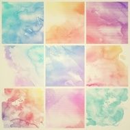 Set of Colorful water color painting background N639