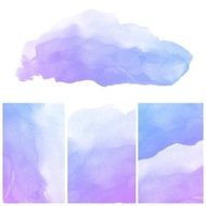Set of colorful Abstract water color painting background N119