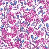 Vibrant field flowers seamless pattern background