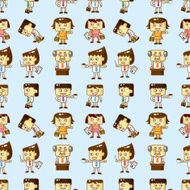 seamless cartoon office worker pattern N2