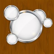 Glass frame on wood background vector illustration N2
