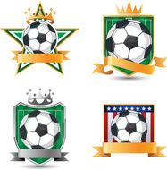 Soccer football emblems with banner space