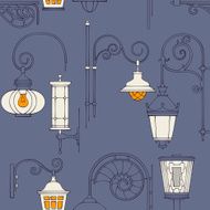 Street lantern seamless pattern N2