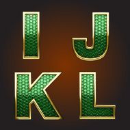 Vector golden figure with green N7