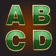 Vector golden figure with green N8