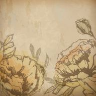 Vintage floral background with flowers drawing