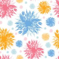 Abstract paint flowers seamless pattern background