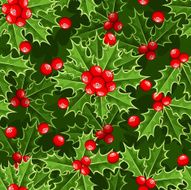 Seamless background with Christmas holly Vector illustration N3