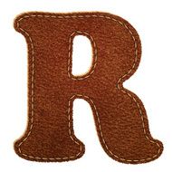 Leather textured letter R