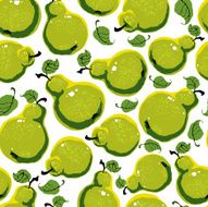 Ripe tasty pears seamless background