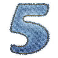 Jeans alphabet Denim number 5